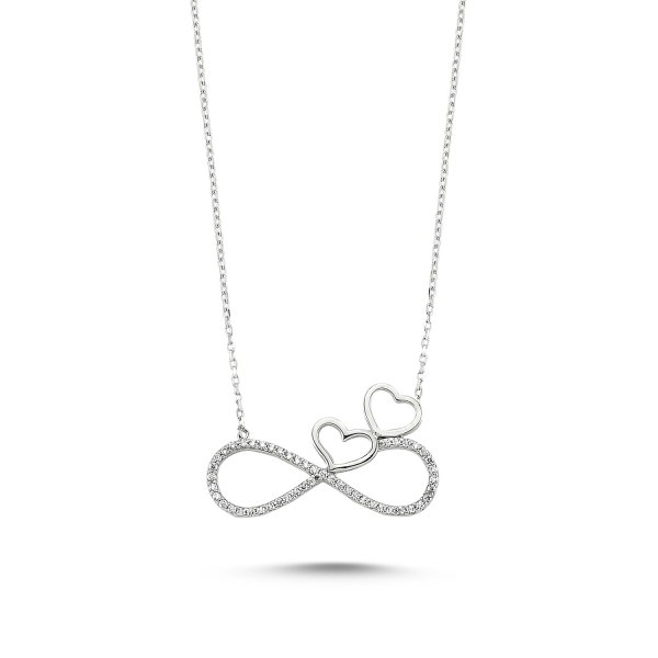 Colier argint 925 rodiat cu infinit, inimioare si zirconii - Infinite You CTU0030 [1]